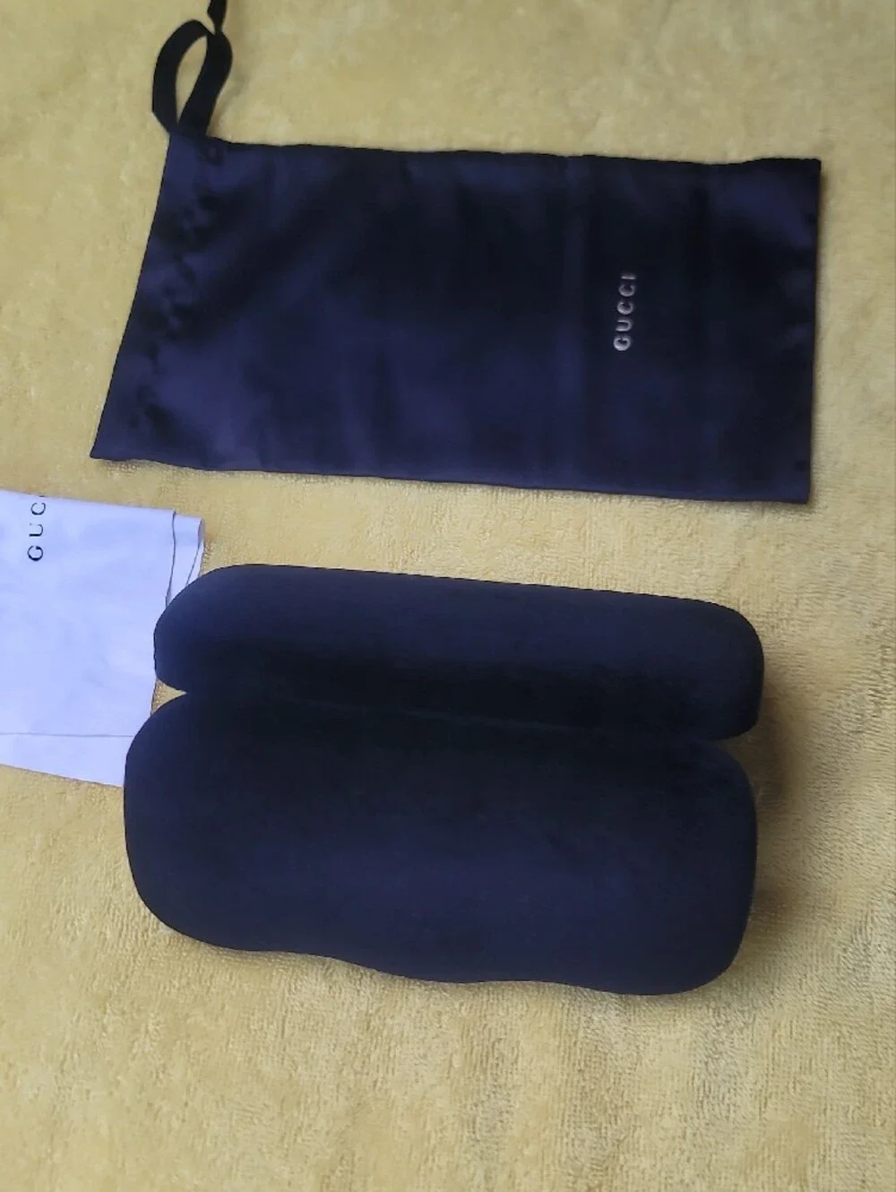 Gucci Blue Eyewear Case with Black Drawstring Pouch